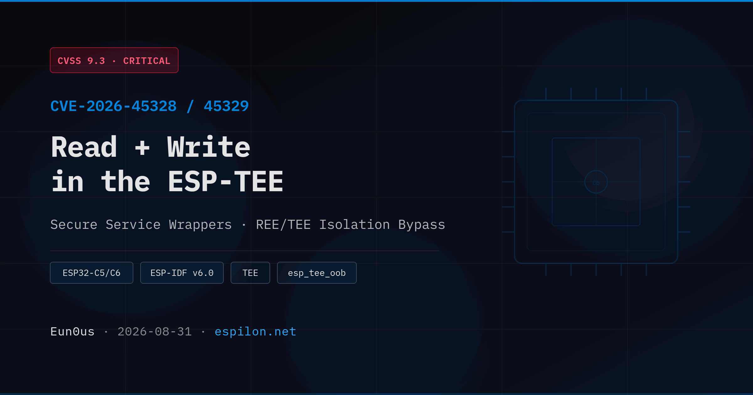 CVE-2026-45328 / 45329 : lecture et écriture hors limites dans ESP-TEE
